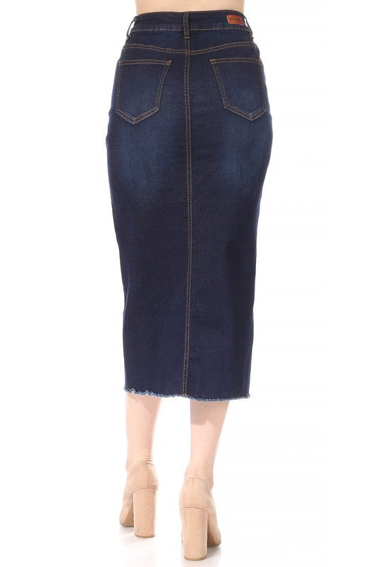 Skirt denim 5 pockets calf