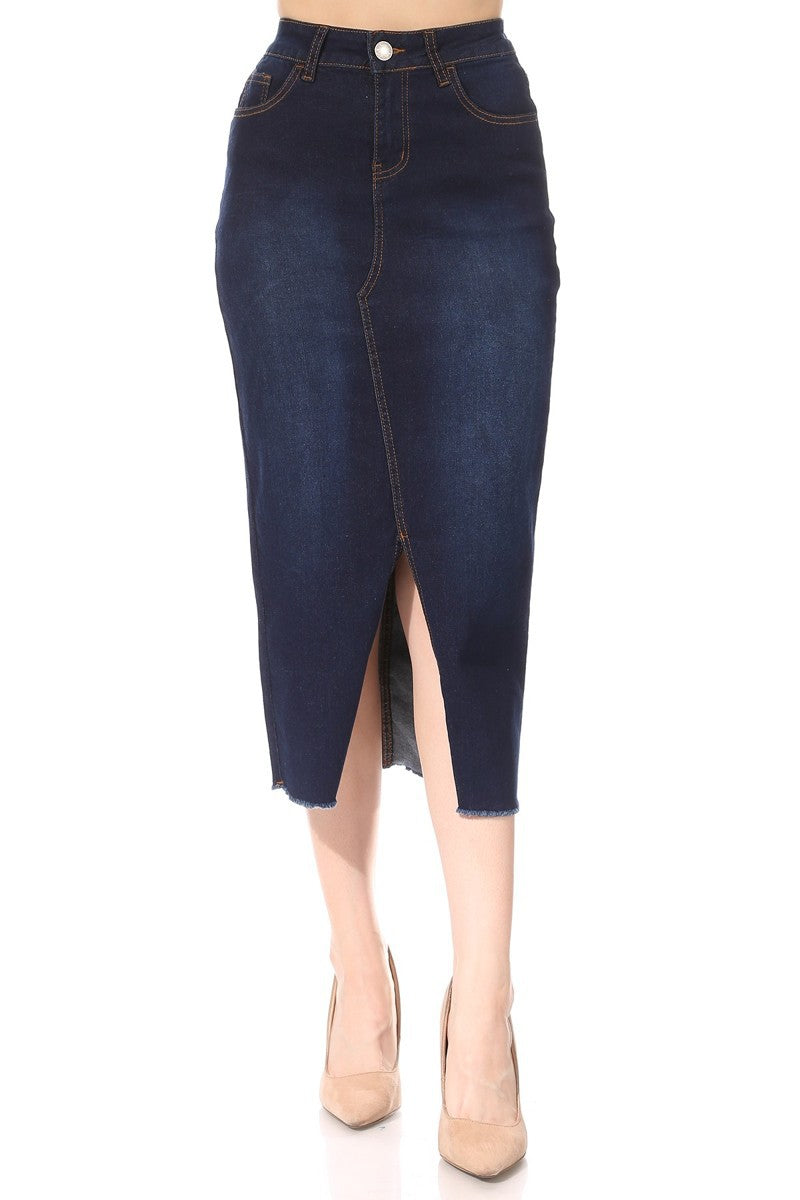 Skirt denim 5 pockets calf